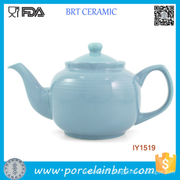 Elegant Baby Blue Ceramic Pot High-Capacity Tea Pot